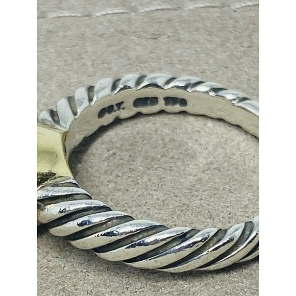 David Yurman BLUE TOPAZ Noblesse Ring, 925 Sterling Silver, 18K 750 Gold, 6.75 - Picture 5 of 12